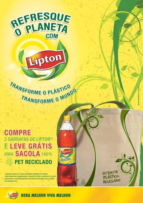 Lipton transforma garrafa PET em sacola